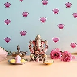 Supavitra Pink Lotus Stickers for Wall Decoration- 20 Pcs |Wall Stickers for Living Room Decor, Lotus Sticker for Pooja Room | Lotus Decor Stickers | Wall Decoration for Home-image-0