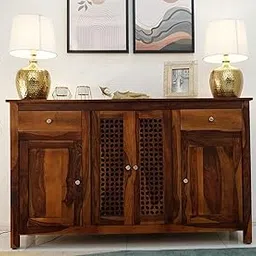 UNITEK FURNITURE Rosewood (Sheesham) Cabinet | Solid Wood Chest of Drawers (Finish Color - Honey) Cabinet |-picture-28