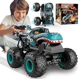 SNAPTRON Dinosaur Toys for Kids Remote Control Cars, 360°Stunt RC Dinosaur Monster Truck Toy for Kid 5 6 7 8 Years Old Gift for Boys 5-7 Years Best Dino Toys Kids Birthday Gift for Boys Rc Cars-image-7