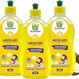 QualiClean Dishwash Gel Combo - 1.5 L | 500 ml x 3 Packs | Citrusy Calm Fragrance | Powerful Grease Removal | Gentle on Hands | Paraben & Phosphate-Free | Dishwash Liquid for Sparkling Clean Utensils-image-34