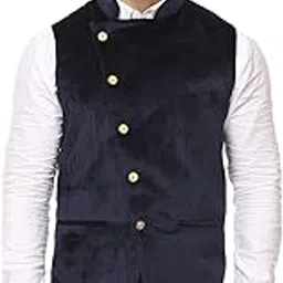veera paridhaan Plain Chinese Collar Sleeveless Velvet Nehru Jacket-picture-42