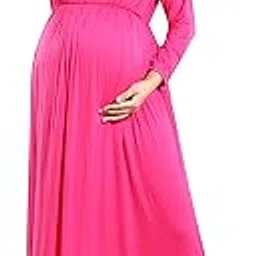 mamma's maternity Women's Solid Viscose A-line Maternity | Feeding Dress-picture-33