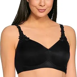 Women's Synthetic Non-Padded Wirefree Full-Coverage Bra (100I300 04 E 36/80_Black_36E)-image-50