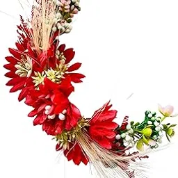 Beautiful Wedding hair accessories for bridal bridesmaid.Handmade flowers Jewellery Bun | Juda Accessory | Tiara | Hair Vine | Hair Accessory | Hair Pin Veni-image-3