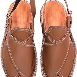 Peshawari Sandal Double Sole Kaptan for Men - Olive-picture-46
