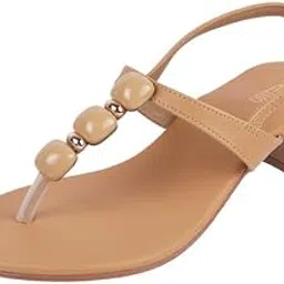 metro Women Faux Leather Beaded Thong Casual Sandals-picture-38