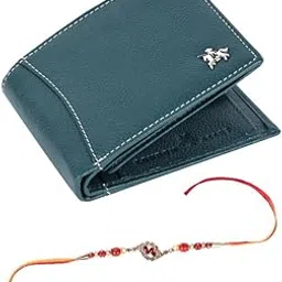 london alley ; handcrafted luxury LONDON ALLEY Rakhi Gift Hamper for Brother - Classic Green Men's Leather Wallet and Rakhi Combo Gift Set for Brother/Mens-picture-35