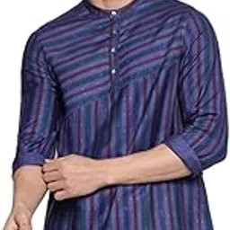fabindia FabBasics Men Viscose Silk Printed Slim Fit Kurta-picture-13