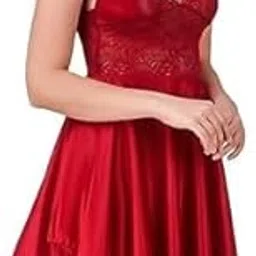 skmodel stylish Women Lingerie Above Knee Babydoll |Chemise Halter Mesh Nightwear Babydoll |Night Dress for Women Pink-picture-50