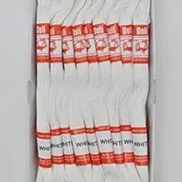 HUNNY- BUNCH Madura Coats Doli Stranded Cotton Skiens Cross/Long Stitched Cotton Embroidery Threads (Set of 10 Pieces) (Shade no. White)-picture-19