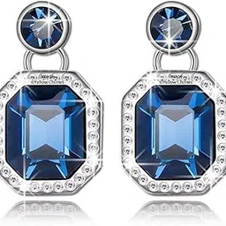 yellow chimes Drop Earrings for Women Silver Plated Classic Crystal Blue Drop Earrings for Women and Girls.-picture-53
