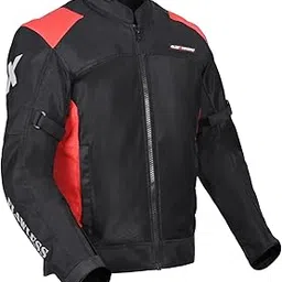 Allextreme FLAWLESS Unisex Riding Jacket CE Level 2 Certified Mesh Fabric Back Shoulder & Elbow Protection Guard and Reflective Stickers Motorcycle Rider Gear for Bikers (3XL, Red & Black)-picture-25
