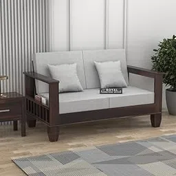 SHREEVAAS CRAFT Sheesham Wooden 2 Seater Sofa for Living Room | Rosewood Cushion Sofa with Side Newspaper Holder for Home & Office | Lounge (Walnut Finish, 2 Seater)-picture-17