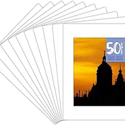 Golden State Art, Pack of 50 11x14 White Picture Mats Mattes with White Core Bevel Cut for 8x10 Photo-picture-30