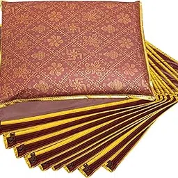LAXIS Non-Woven Single Saree Bags Transparent Saree Covers With Zip, Saree Covers For Storage, Wardrobe Organizer Saree Bags/Saree Covers Size-36x42x2 CM-picture-26
