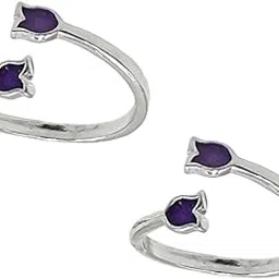 Pure Silver Designer Front Open Toe Ring (Chandi Bichhiya) For Women ~ 2 Pieces ~ Light Weight Toe Rings-image-23