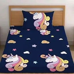 Fitted CottonSingle Bedsheet (Elastic) with 1 Pillow Cover Single Gold 82-picture-26