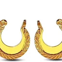 uniqon JAE0077 Round Shaped Clip On Metal Punk Barbell Press Screw Pierced Nattiyan Earring Linning Design Hip Hop Stud Chand Bali/Hoop For Men's & Boy's-picture-45