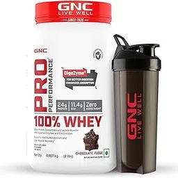 GNC 100% Whey Protein Powder & Black Shaker | Chocolate Fudge | 2 lbs | Speeds Up Muscle Recovery | Boosts Lean Muscle Growth | DigeZyme® For Easy Digestion-picture-35