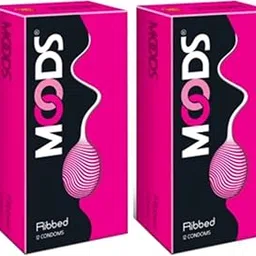 MOODS Ribbed Premium 12s- 2 Packs - 24 Condoms Condom (Set of 2, 24 Sheets)-image-2