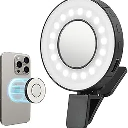 FKU 2025 Magnetic Mini LED Ring Light, Rechargeable Selfie Light for Phone, iPhone, Android, iPad, Laptop for Selfie/Video Conference/Zoom Call/Photography/Makeup/Picture-picture-19