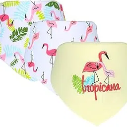 calandis ™ Baby Feeding Head Scarf Towel Bib Bandana Saliva Triangle Dribble Flamingo | Baby Bibs & Burp Cloths | Feeding-picture-37