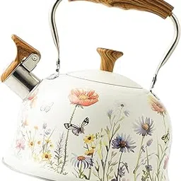 TRENDIVIBE Loud Whistle Kettle Floral Pattern Cooker Tea Kettle for Outdoor Camping BBQ-image-25