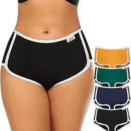 xjarvis Lima Women's Mid-Waist Yoga Shorts - Breathable Stretch Cotton Boyshort Panties-picture-14