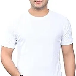 neocardin Men's Plain White Polyester T-Shirt, Crew Neck, Regular Fit-picture-21