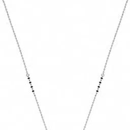 clara 925 Sterling Silver Zoya Evil Eye Infinity Mangalsutra Tanmaniya Pendant With Black Beads Chain | Platinum Plated, Swiss Zirconia |Gift for Wife-picture-43