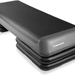 Philosophy Gym Aerobic Exercise Adjustable Step Platform, Health Club Size, with 4 Risers - Gray-picture-24