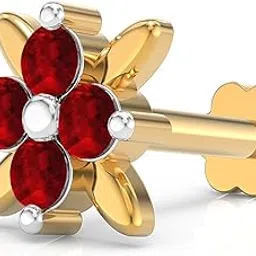 925 Sterling Silver 18K Gold Plated Crossbeam Radiance Nose Pin for Women and Girls | With Certificate of Authenticity and 925 Stamp-image-54