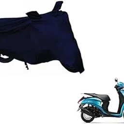 Auto Hub 100% Waterproof Bike Body Cover Compatible with Yamaha Fascino -(Fabric:-Polyester, Color:-NavyBlue)-picture-14