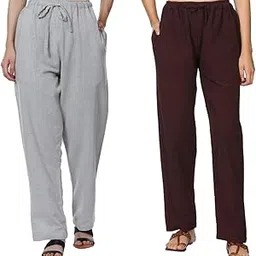 aatman One Size Women's Eco-Friendly Cotton Pyjama Pack of 2 | Fits Waist Size 28 to 36 Inches-picture-46