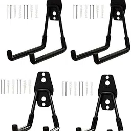 Serplex® 4Pcs Steel Heavy Duty Garage Storage Hooks, Garage Storage Utility Hooks Steel Wall Mount Hooks Wall Mount Garage Hanger&Organizer, 10-30kg Capacity for Hanging Bike, Ladder and Garden Tools image 1