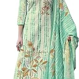 Women's Unstitched Salwar Suit Dress Material - Cotton Digital Printed Organza Embroidered Kameez II Unstitch Bottoms II Cotton Dupatta-image-4