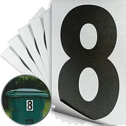 iSYFIX Black Vinyl Numbers 8 (Eight) Stickers - 6 Pack 5 inch - Premium Decal, White Background & Pre-Spaced for Mailbox, Signs, Window, Door, Cars, Trucks, Home, Business, Address, Indoor & Outdoor-image-26