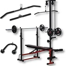 Hashtag fitness 16in1 gym bench for home workout bench press for gym strength Training with bench triceps rasa, biceps handle for full body exercise workout-picture-32