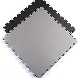 Fitness Guru Puzzle Exercise Mat, Interlocking Floor mats, 100cm x 100cm Reversible Gym Floor mat, Gym mats for Floor, Kabaddi mat, Playing mat- Black & Grey (30mm, 12 Mats)-image-3