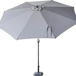 3M Round Market Umbrella Parasol | Waterproof & Fade-Resistant with Centre Pole Stand - Ideal for Garden, Beach, Cafe (Grey)-image-30