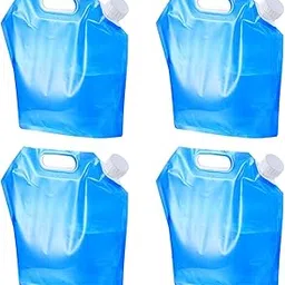 Delzon 5 litres Pack 4 Collapsible Water Container, BPA Free Plastic Water Carrier, Travel Folding Water Bag for Sport Camping Riding, Mountaineer (5 Liter-Pack of 4)-image-39