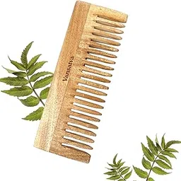 Vansatva 100% Neem Keshika Comb | Handcrafted | Shampoo Comb with wide teeth for effortless detangling | Antibacterial | Anti-Static | Gentle Scalp Massager-image-88