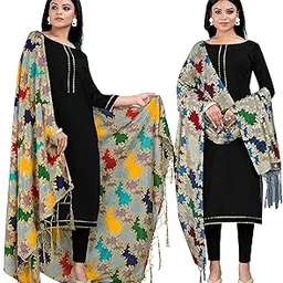 kemza Women's Printed Silk Dupatta (Multi Colour) with Tassels Border and Phulkari Print Banarasi Dupatta Combo Pack of 2-picture-15