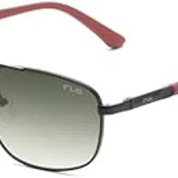 irus sunglasses| 100% UV protected | Gradient | Full Rim | Square | Men | Large | Shiny Black Alloy Metal Frame | Green Gradient Polycarbonate Lens image 1