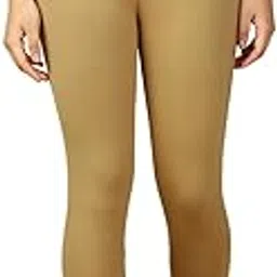 lux cozi PYNK Women's Solid Premium Cotton Lycra Ankle Length Leggings| Free Size | Regular Fit Elastic Waist Ankle Length Leggings for Women-picture-15