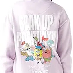 Bewakoof Official Spongebob Merchandise Spongebob Women's Graphic Print Oversized Fit Full Sleeve Round Neck Polycotton Sweatshirt-image-36