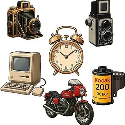 Retro (Retro Tech & Gadgets Fridge Magnet Set of 6 – Decorative Magnets – Waterproof, Durable – Nostalgic Camera, Alarm Clock, Film Reel, – Kitchen, Office & Tech Lover)-picture-22