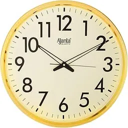 Ajanta Wall Clock for Home and Offices Silent Sweep Movement 13 Inches Analog Wall Clock Wall Watch (Ivory_32 x 32 x 4 cm), Plastic-picture-31
