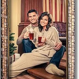 RAHI CREATIONS Customized Rectangular Photo Frame with Single Photo Upload Personalized Print Wall Mount Customised Gift For Friend Birthday Couples Marble Finish Wooden A4 A3 Frames image 1