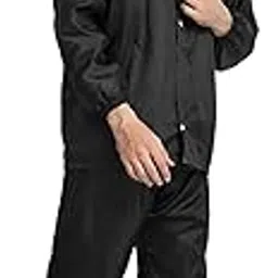 Reoutlook Men 100% Waterproof Raincoat Double Layer Hooded Water Resistant Rain Jacket Reversible Rain Suit-image-1